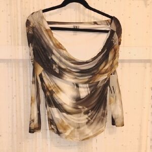 Worthington Women's Smoke Drape Neck Blouse, Size: L, NWT